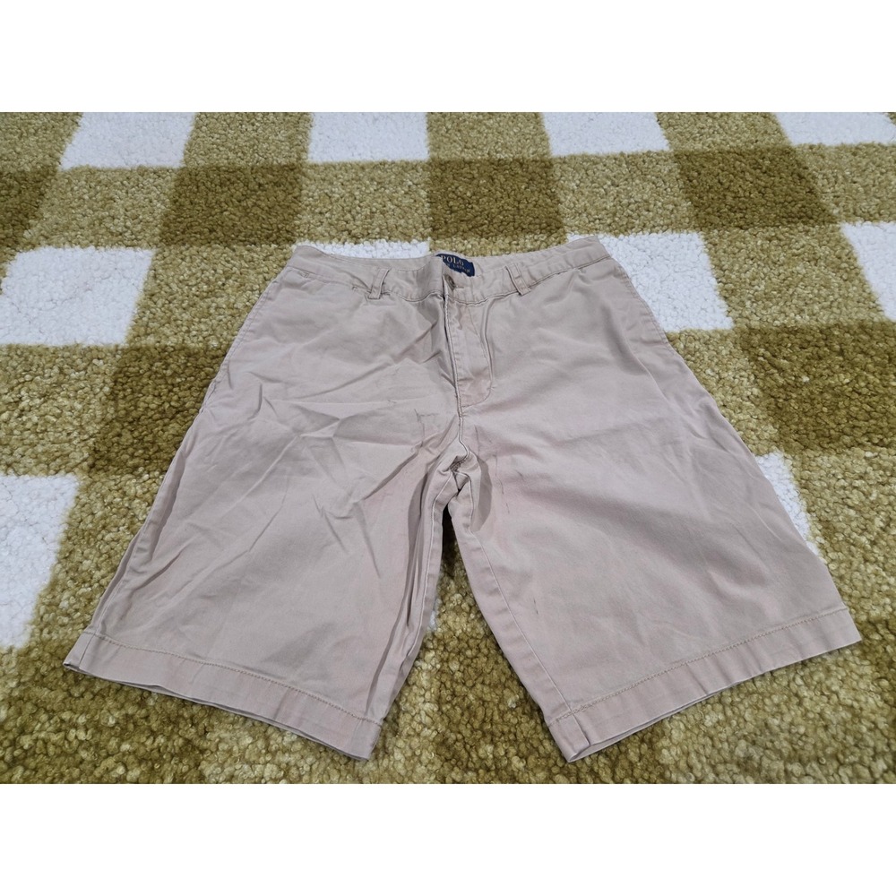 Polo Ralph Lauren Mens Chino Shorts Tan Khaki Flat Front Size 18 32x9